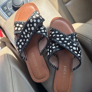 Jack Rogers spotted cowhide sandals
